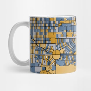 Aurora Map Pattern in Blue & Gold Mug